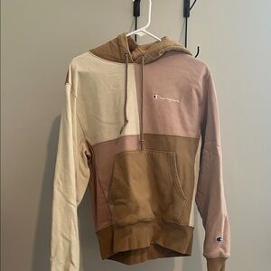 Champion Men's Tri-Tone Hoodie - Cream, Pink, Brown